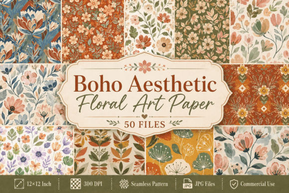 Download Boho Aesthetic Floral Art Paper Collection - Aesthetic floral Collection
