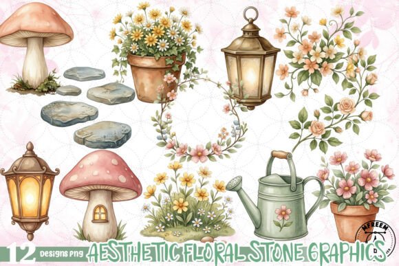 Download Aesthetic Floral Stone Graphics PNG - Aesthetic floral Collection