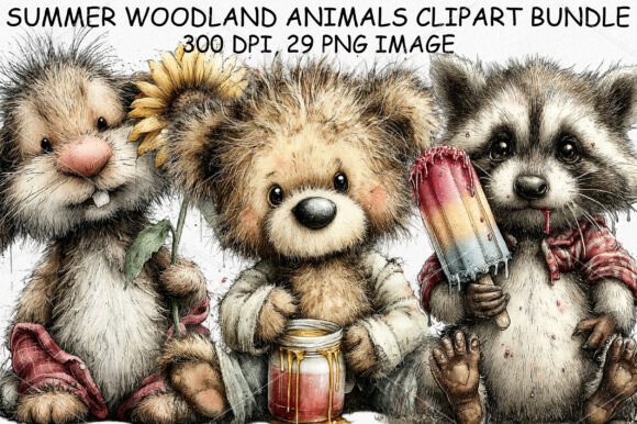 Download Summer Woodland Animals Clipart Bundle - Animals Collection