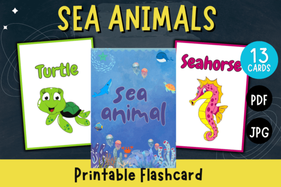 Download Sea Animals Printable Flashcard - Animals Collection