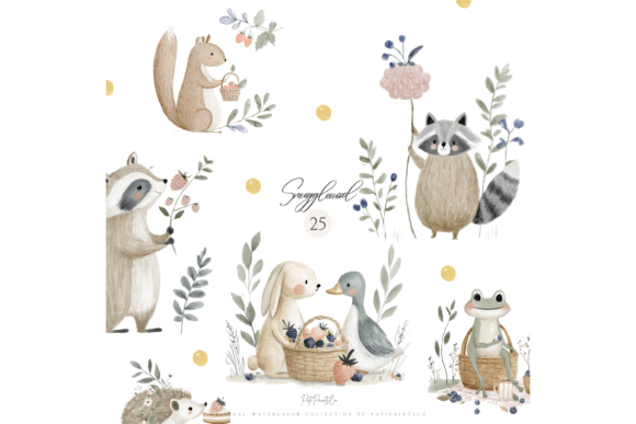 Download Watercolor Woodland Animals Clipart Set - Animals Collection