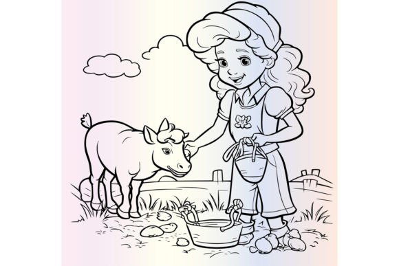 Download Girl Feeding Animals Coloring Pages - Animals Collection