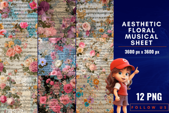 Download Aesthetic Floral Musical Sheet - Aesthetic floral Collection