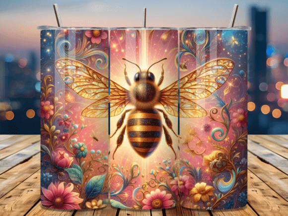 Download Aesthetic Floral Magic Honey Bee Tumbler - Aesthetic floral Collection