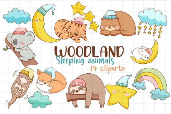 Download Woodland Sleeping Animals Clipart - Animals Collection