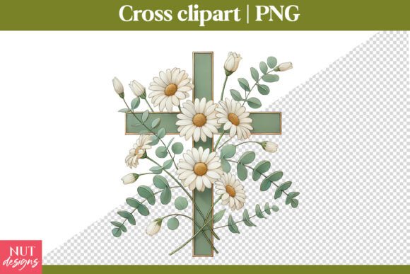 Download Christian Cross Clipart Daisy Floral - Cross Collection