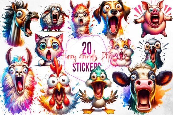 Download Domestic Funny Animals Face Sublimation - Animals Collection