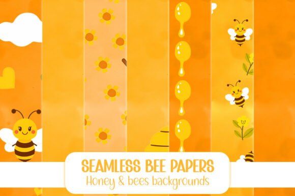 Download Seamless Sweet Bee &amp; Honey Backgrounds - Premium Resources