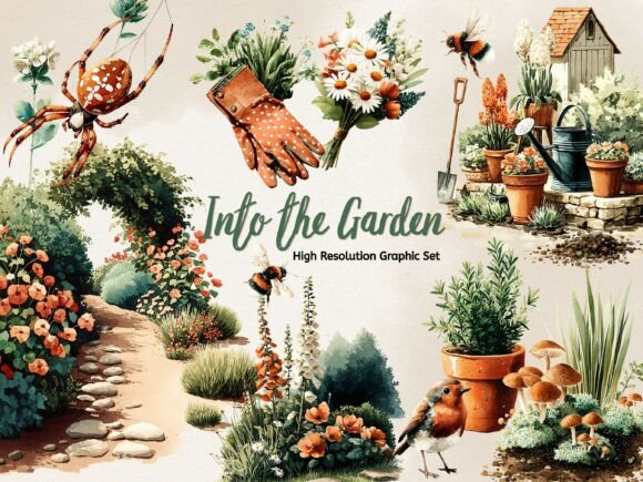 Download Into the Garden | Watercolour Clipart - Premium Resources