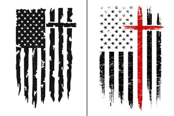 Download Grunge American Flag Cross Design - Cross Collection