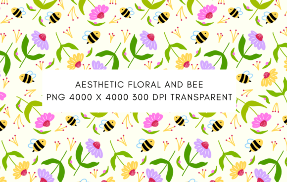 Download AESTHETIC FLORAL and BEE PATTERN - Aesthetic floral Collection